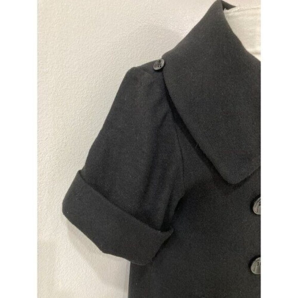 VERO MODA Classic Black Wool Coat Retro Double-Breasted Size S-M New w tags - Picture 4 of 8